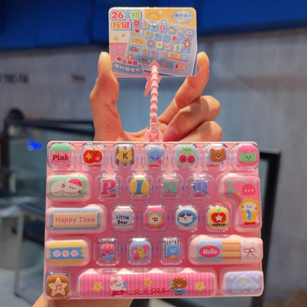 Animals Theme Mechanical Keyboard Pressable Keys Candy Color Keycap Keychain Bookbag Decor