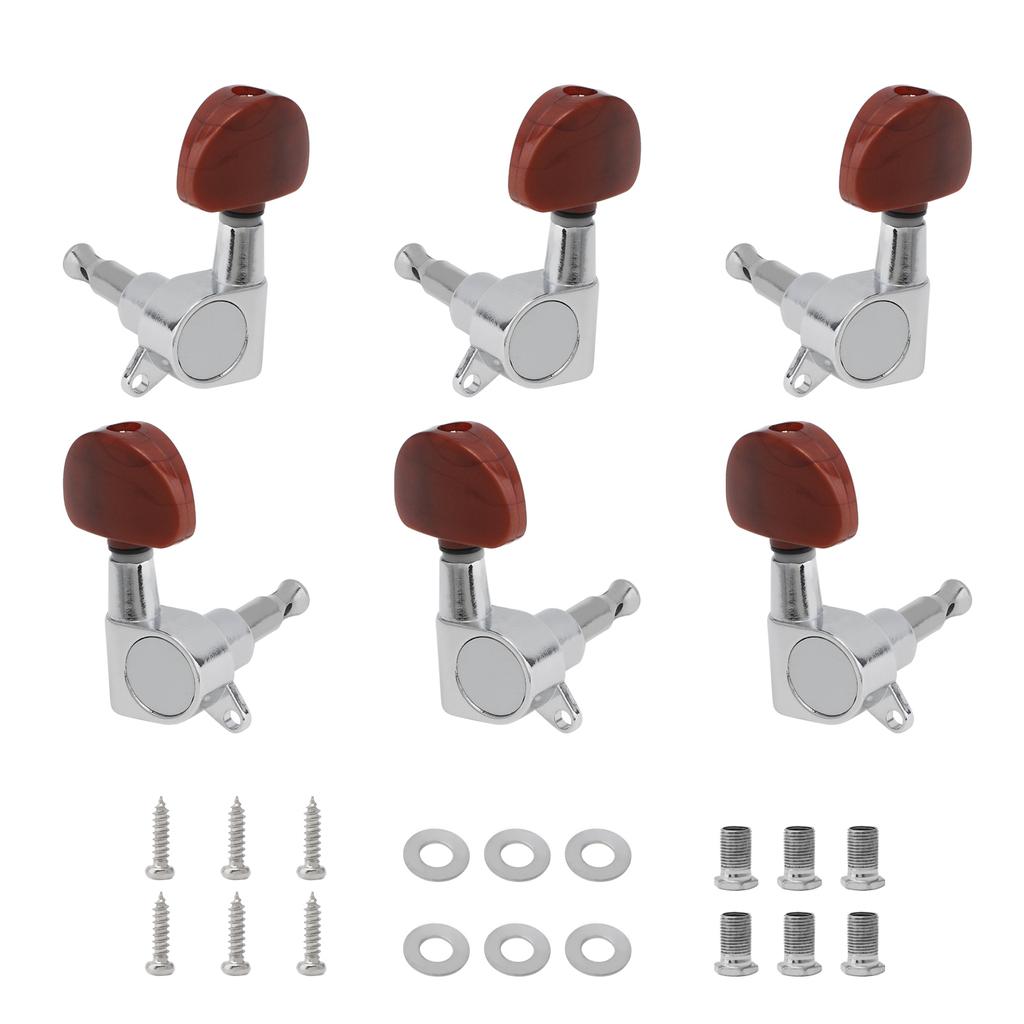 6pcs/lot 3L 3R Sealed Gear Big Oval Button Acoustic Guitar Tuner Pegs