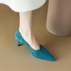 Мода Новые Весенне-Летние Женские Туфли Овечья Замша Женские Туфли-Лодочки Острый Носок Тонкий Каблук Лаконичные Высокие Каблуки Zapatos Mujer Каблуки-Шпильки