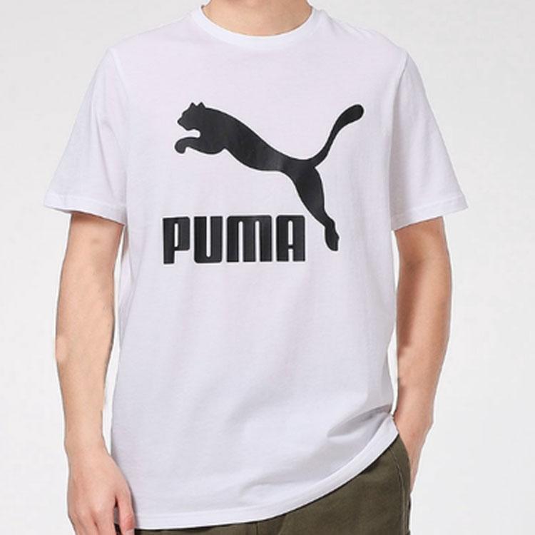 Puma Повседневная спортивная футболка для фитнеса и бега с коротким рукавом, мужские топы, белые 532279-02