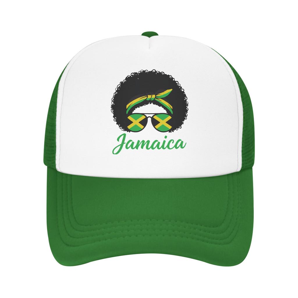 Jamaica Jamaican Heritage Women Pride Mesh Sun Cap Outfits for Women Unisex Adjustable Snapback MeshBack Summer Outdoor Hats