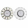 Horloge Murale - 40 Cm - Verre Argenté Doré - Design Contemporain - Lot De 2 Unités