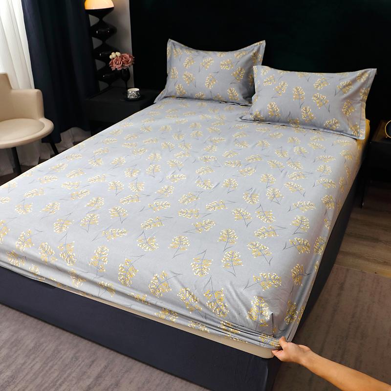 Pure Cotton Fitted Bed Sheets Geometric Bedsheet Non-slip Bed Cover Skin-friendly Bed Linen Couvre Lit (Pillowcase Need Order)