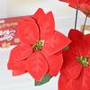 5-pronged poinsettia simulated bouquet flannel Christmas flower fake flower festive decoration green plant potted plant Christmas festive atmosphere