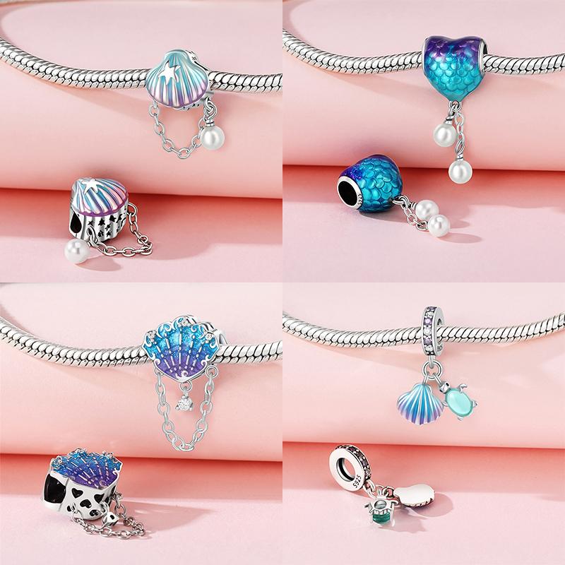 100% Медь Бабочка Фея Мечта Океан Ракушка Жемчужина Русалка Морская Черепаха Подсолнух Шармы Бусины Подходят для Браслетов Qikaola