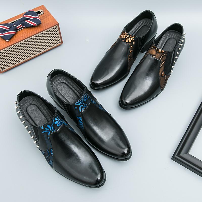 Fashion New Business Men Height-increasing Formal Shoes American Casual One-foot Comfortable Breathable Brand Leather Shoes Sizes 38-46