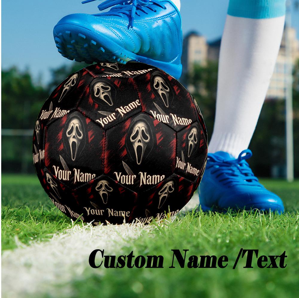 Custom Text Size 5 Soccer Ball, Standard Match Football For OutdoorScream Ghostface