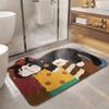Absorbent Bathroom Floor Mat Irregular Shaped Entryway Mat Soft Cartoon Cat Carpet  Living Room