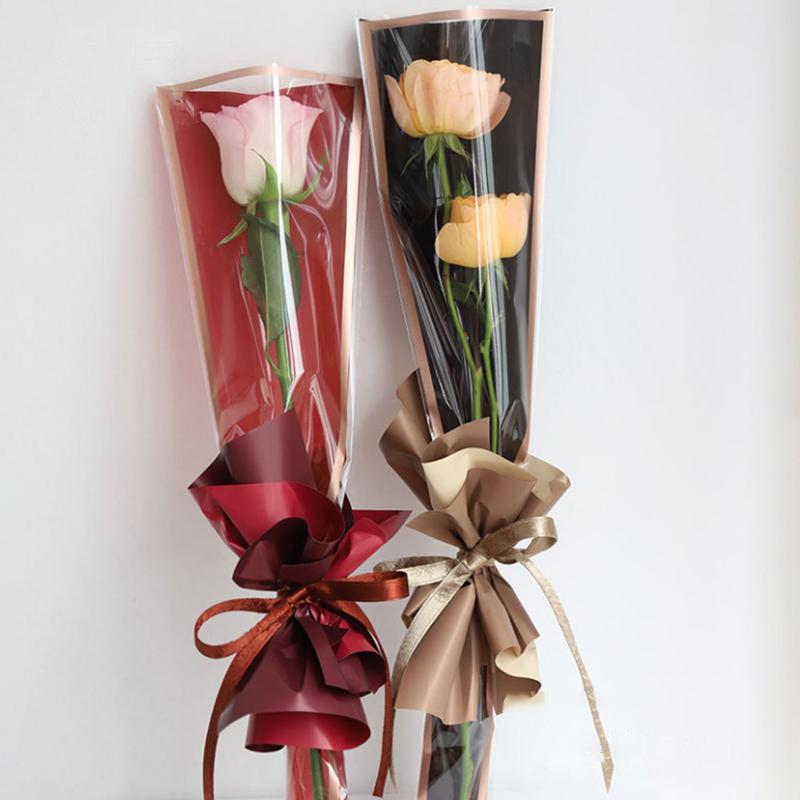 20/30/50 шт. Цветные обертки для цветов Прозрачный пакет для букета Обертка для цветов Водонепроницаемая DIY Подарок Цветочный декор