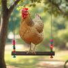Игрушки для курятника Деревянная игровая площадка с колокольчиками Куры Игрушки для обогащения для лазания и грызения Петух Птица Попугаи Куры Клетка Прогулочный вольер