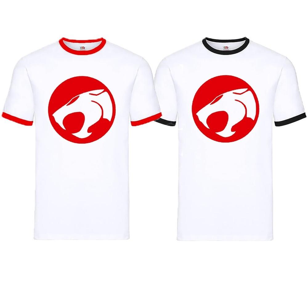 Thundercats White Ringer T-shirt Logo Classic Men's Funny Novelty Tee Top