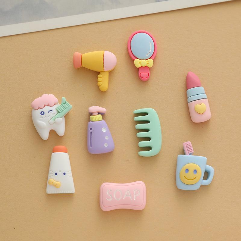 Cartoon Resin Accessories for DIY: Cream Glue Phone Case Charms, Hair Clips, and Fridge Magnets.