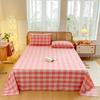 Комплект из 3 простыней из 100% хлопка с простым клетчатым узором, приятная для кожи, удобная простыня с геометрическим принтом и наволочками