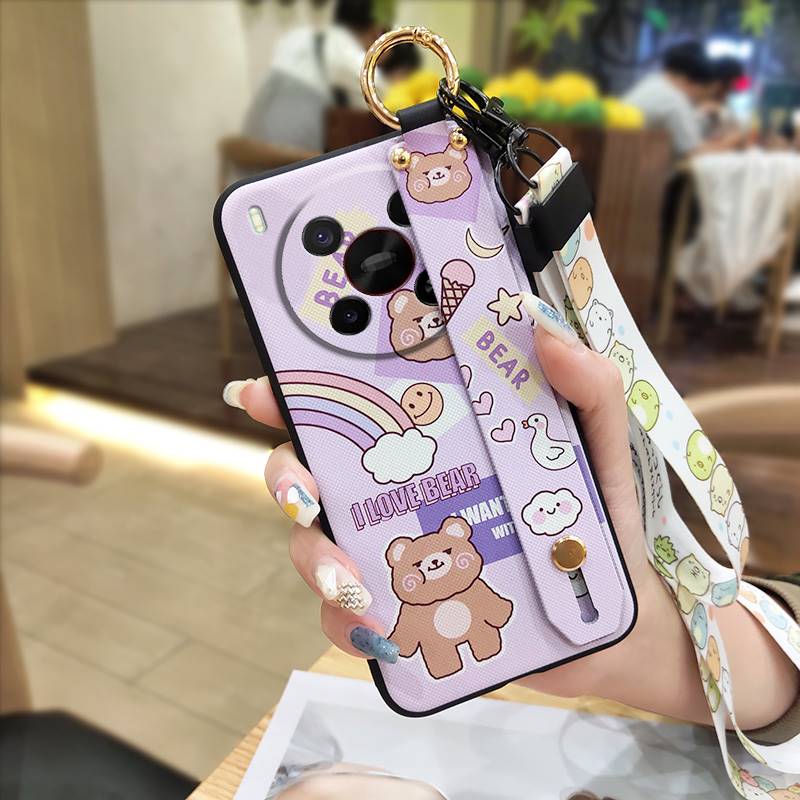 Мультяшный чехол-кольцо для телефона для ZTE Blade V70 Max/Nubia V70 Max Противоударный держатель для телефона с браслетом на запястье Ремешок на запястье Силиконовый Милый