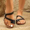 Slippers women's outer wear 2025 new summer flat thick heel cover toe beach sandals large size cool slippers