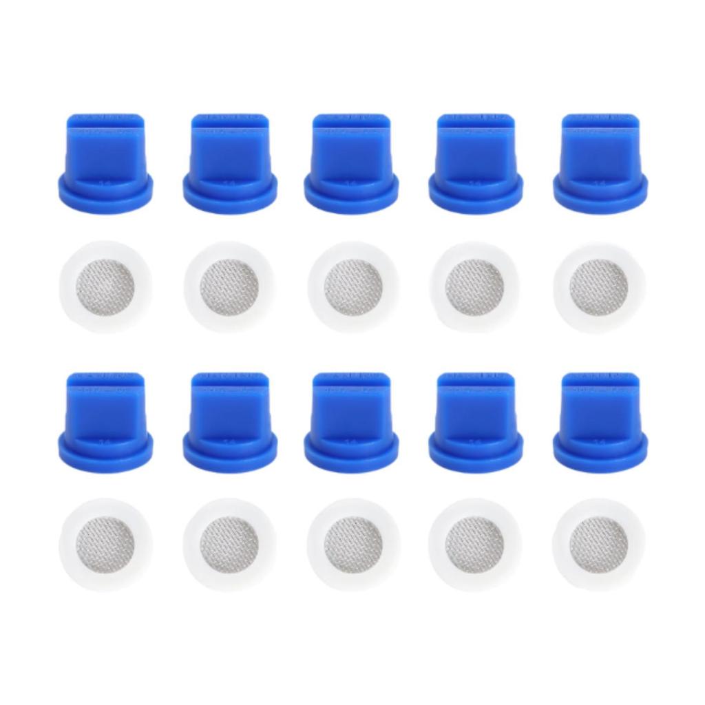 10 шт. Плоские веерные распылительные насадки для замены с фильтрующими уплотнительными кольцами 110° для