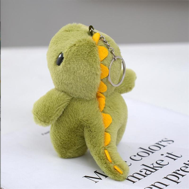 12Cm Cartoon Product Cute Standing Dinosaur Plush Keychain Backpack Hanger Grasping Machine Cartoon Doll Toys For Christmas