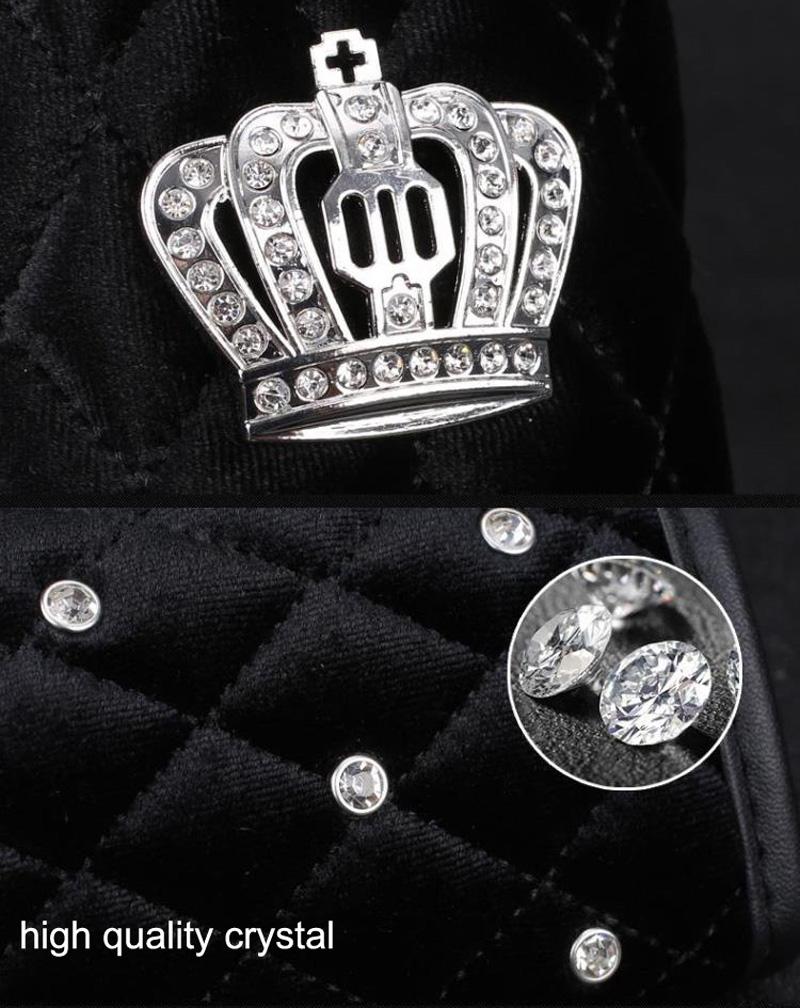 1 шт. Универсальный чехол для ремня безопасности автомобиля из искусственной кожи с кристаллами и короной, наплечная накладка с бриллиантами, автомобильные аксессуары для стайлинга ремней безопасности