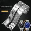 Металлический ремешок для часов Casio с изогнутым креплением MDV-106 MDV-107 MDV-106D MTP-VD01 из нержавеющей стали, мужской, черный, 22 мм