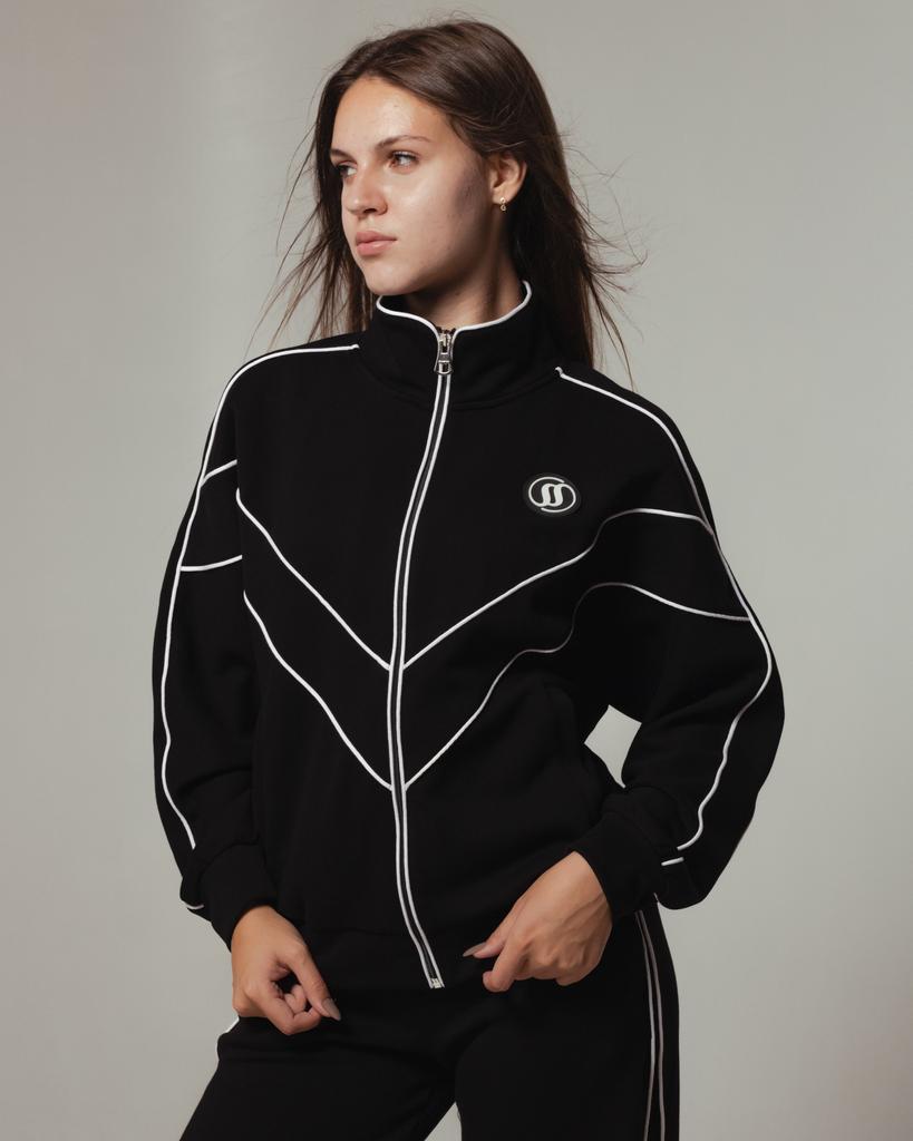 Костюм спортивный женский Samsara 1300 36 черный (кофта, штаны)