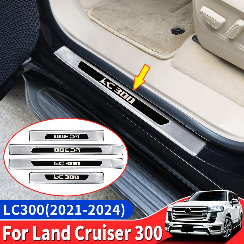 Защита порога автомобиля из нержавеющей стали Для Toyota Land Cruiser 300 2021-2024 LC300 Модификация салона Улучшенные аксессуары YU6 5d