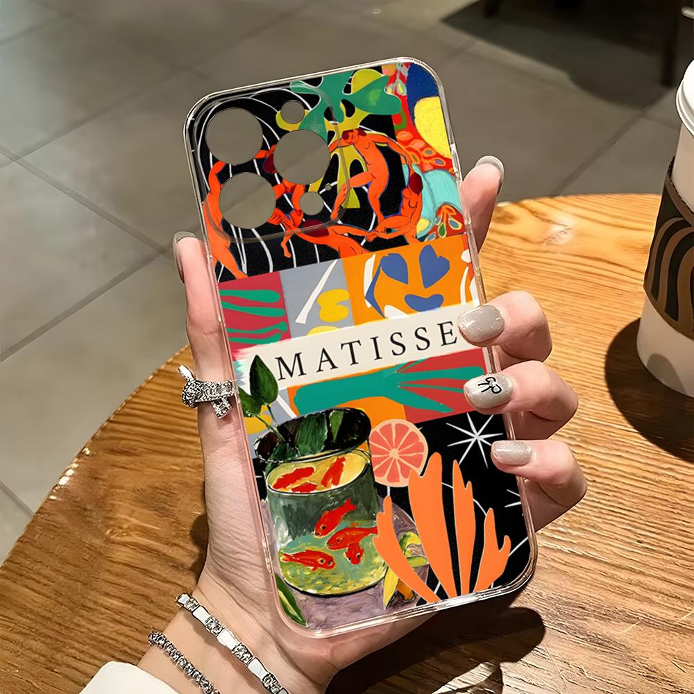 Matisse Art Painting Phone Case For Iphone 15 Pro Max 14 Plus 11 12 Mini 13 Pro 7 8 X XR XS SE Transparent Back Cover