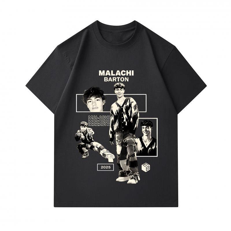 Men 100% Cotton Crew Neck Short Sleeve T-Shirt, Malachi Barton Retro Vintage Graphic Print Casual Comfortable Daily Wear Tee For 2025 Street Fashion L