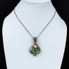 Abalone Shell Pendant Rainbow Moonstone Pendant Copper Wire Wrapped Pendant Gemstone Copper Jewelry Handmade Amazing Pendant Engagement Gift