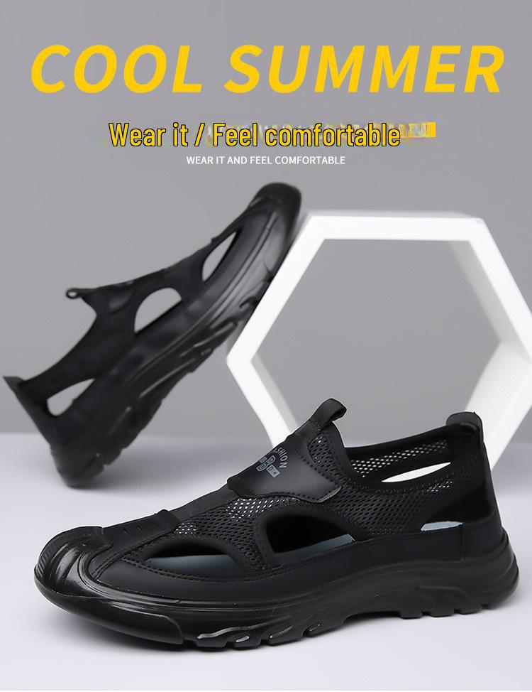 Мужские дышащие сетчатые уличные туфли с прочной резиновой подошвой