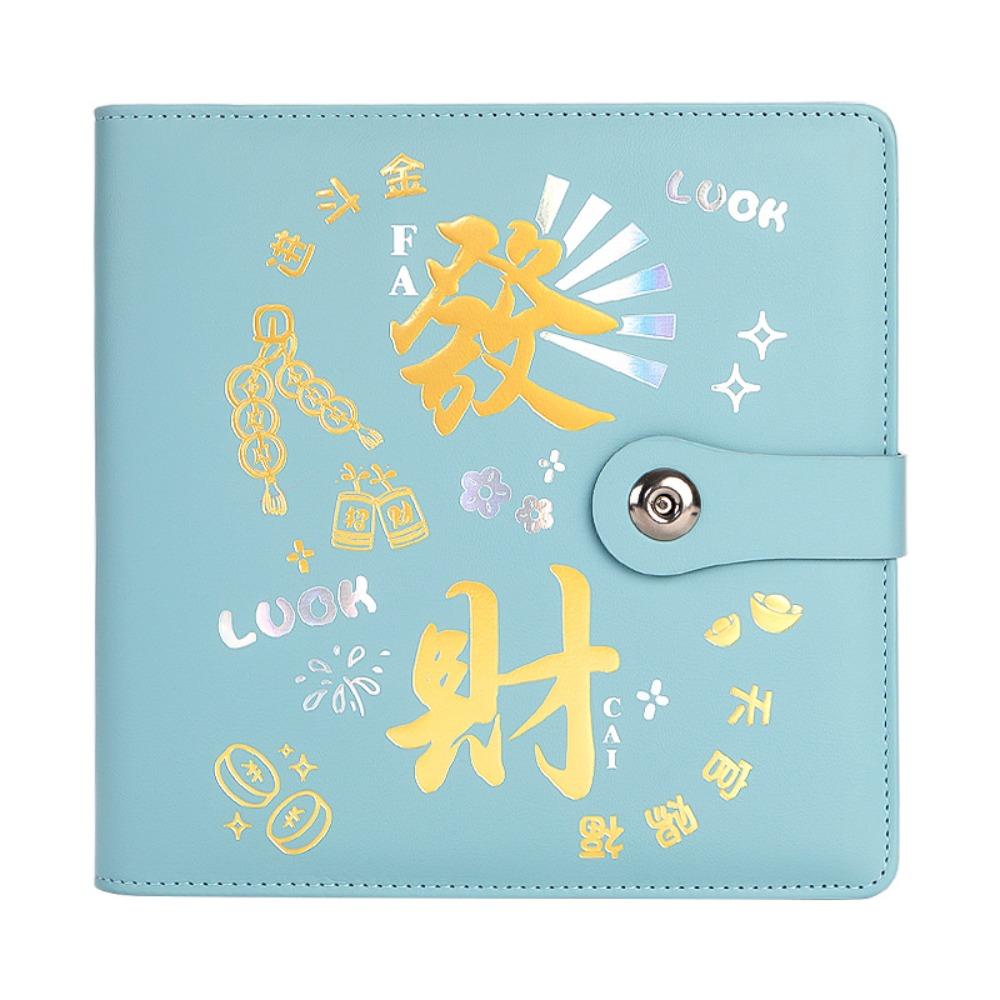 Бюджетная папка-регистратор с отрывными листами, цветная, блестящая, из искусственной кожи, органайзер для планирования, экономия денег, папка-регистратор на 50 листов