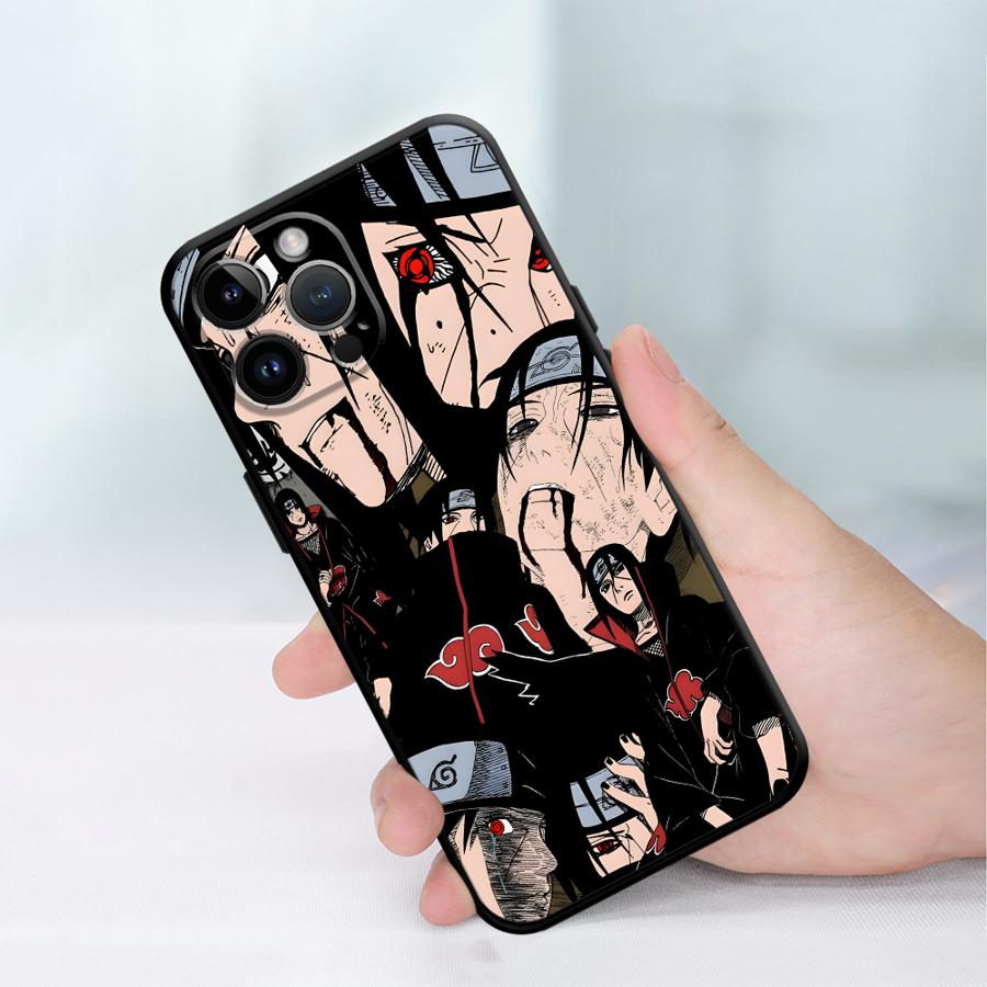 Чехол для iPhone 7 8 13 12 11 Pro Max XS Max 15 16 14 Plus XR Черный Мягкий Чехол для Телефона Аниме Мужчина Итачи
