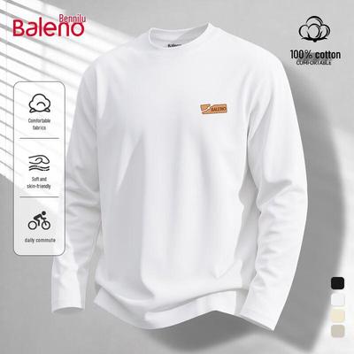 Мужская футболка Baleno с длинным рукавом и круглым вырезом, 100% хлопок