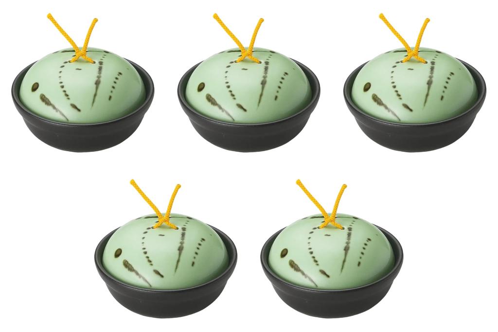 Set of 5 Hiwa Glazed Black Kaiseki Pots X Kaiseki Pots with Reinforced Lids for Direct Setomonohonpo (Large) [15.8 8.6 Cm] Heat,