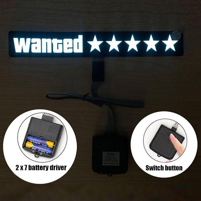 New Led Light-Emitting Wanted Window Sticker Windshield Sticker Decorative Car Accessories Light Board Without Battery for Car