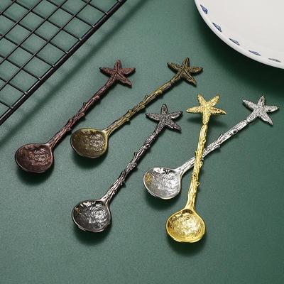 1 шт., винтажная ложка для мороженого, ложка для кофе, чая, подарок для сувенира, дизайн стрекозы, звезды