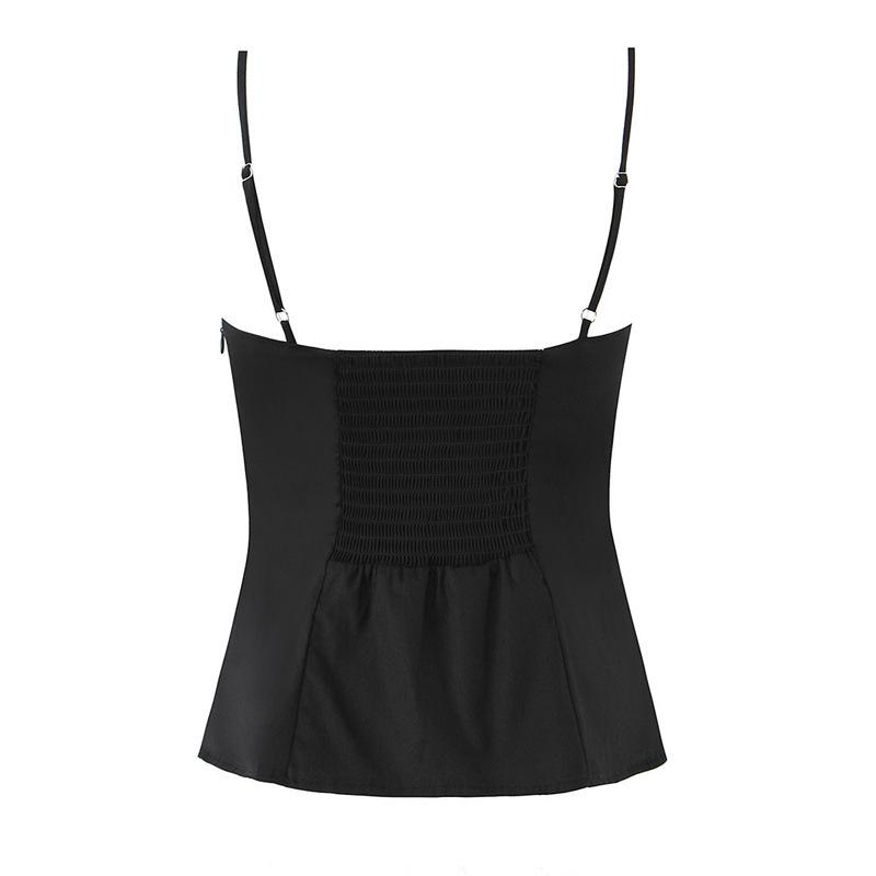 Шикарный женский strapless топ-камисоль с кружевной отделкой, подчеркивающий талию