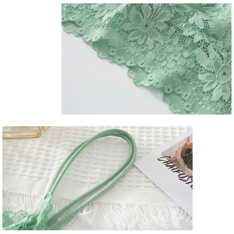 Women Lace Bras Top Embroidery Floral Halter Bra Push Up Casual Strappy Bustier Camisole Vest Top