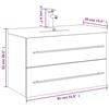 VidaXL Armoire Lavabo de Salle de Bain avec Bassin Intégré, Meuble sous Évier, Placard de Rangement, Organisateur de 3278776