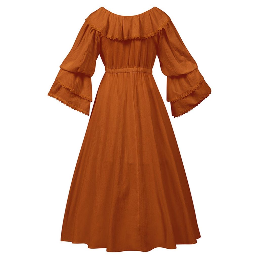 Women's Solid Colour Vintage Court Corset Cos Dresses