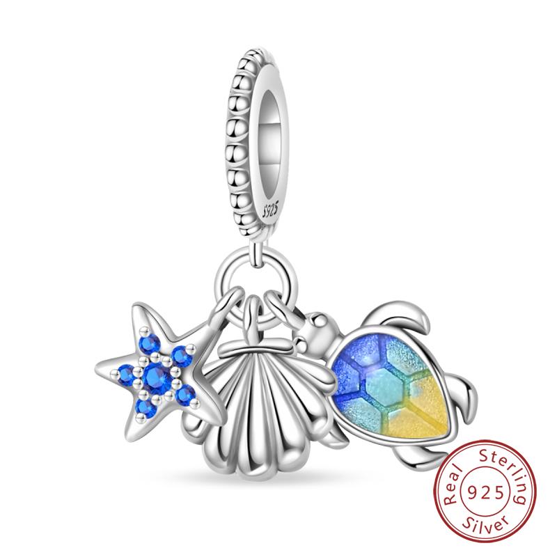 100% Медь Бабочка Фея Мечта Океан Ракушка Жемчужина Русалка Морская Черепаха Подсолнух Шармы Бусины Подходят для Браслетов Qikaola