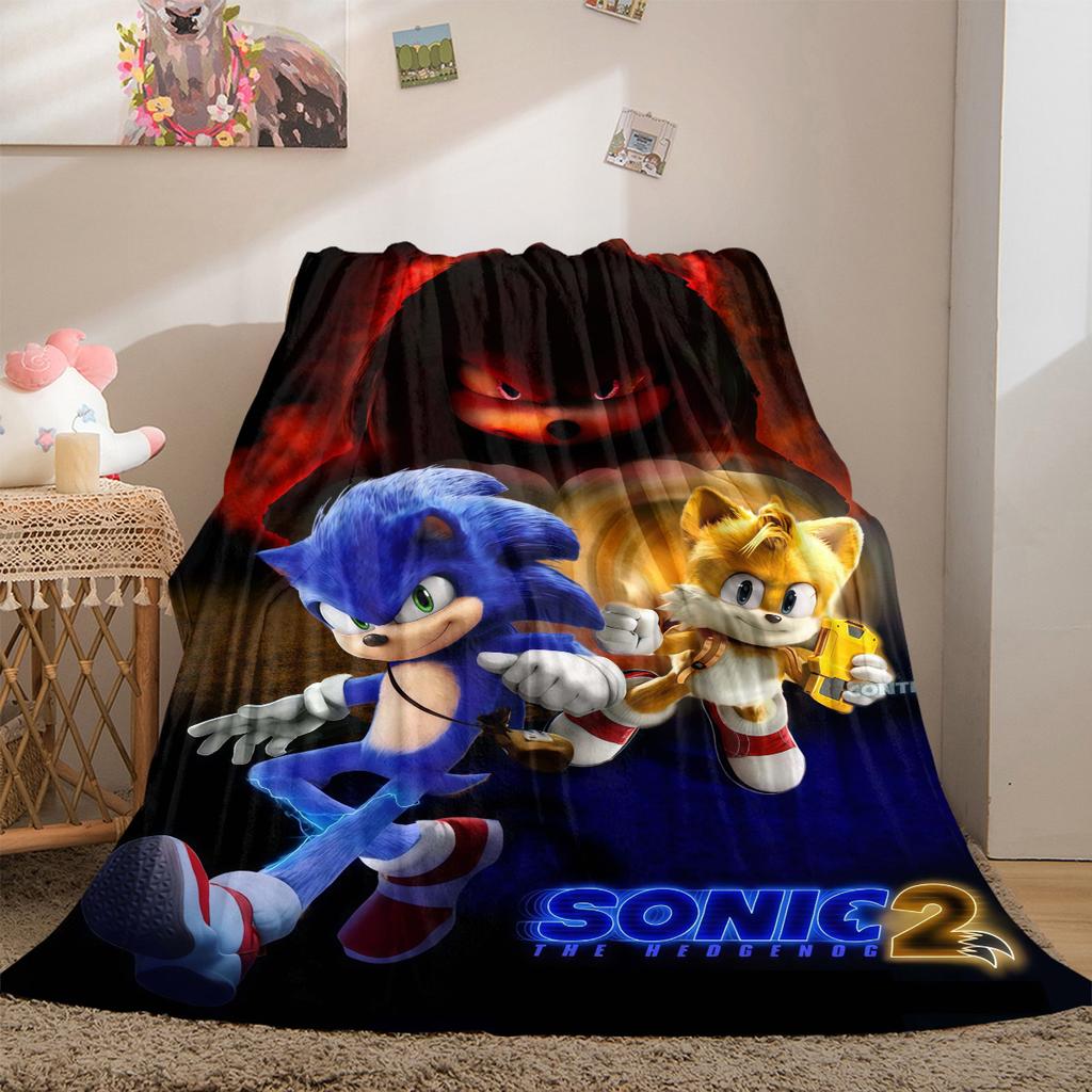 Sonic the Hedgehog All-Season Versatile Travel Blanket Compact Suitable for Office Nap & Outdoor Camping LXRa32