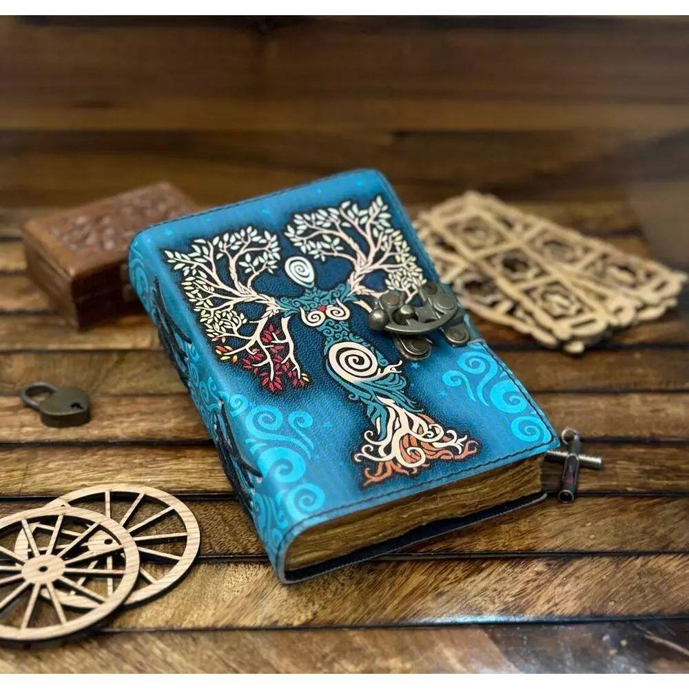 Blank Spell Book Of Shadows Journal With Lock Clasp Prop Handmade Leather Diary