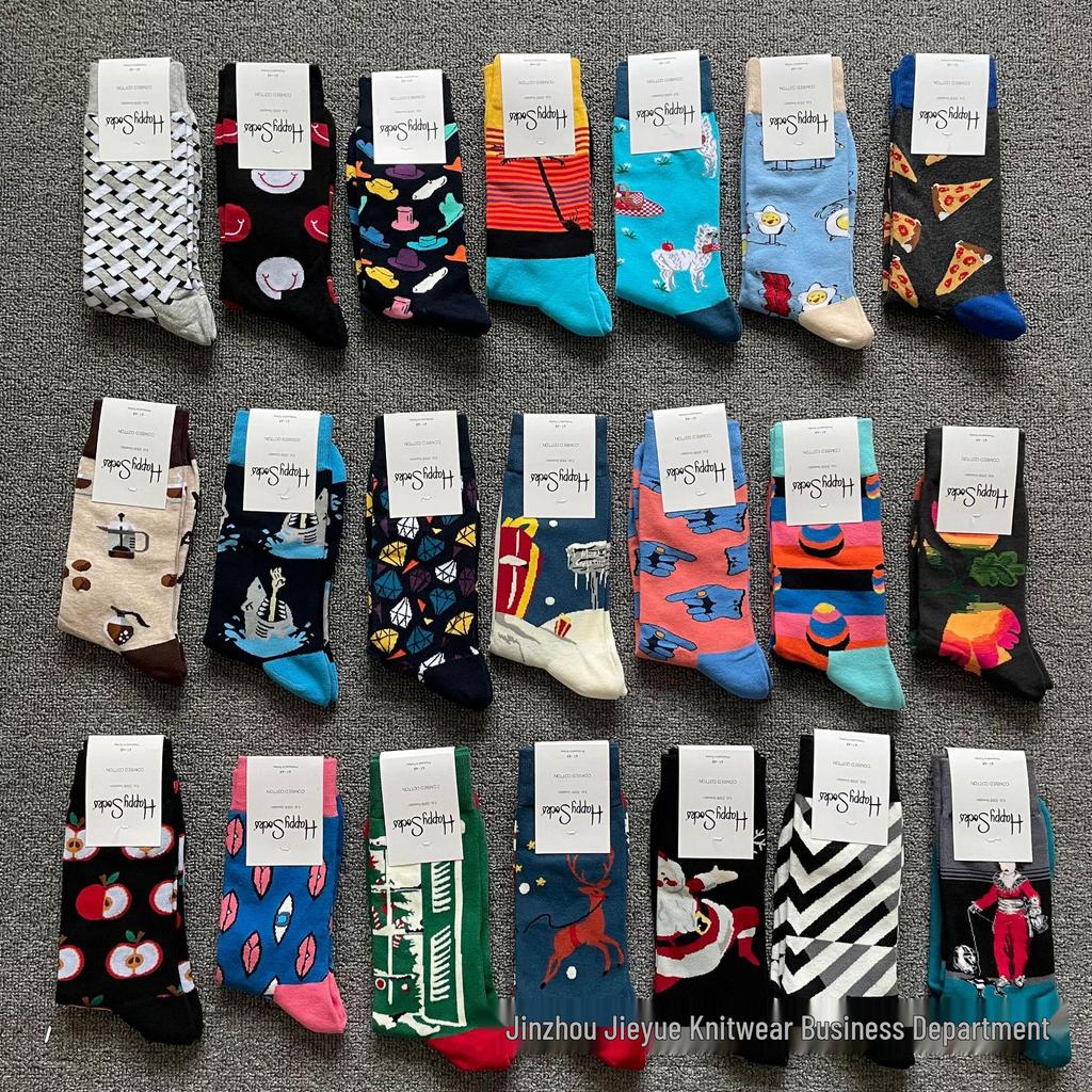 Hippy Happy Мужские Универсальные Хлопковые Носки до Середины Икры Модные