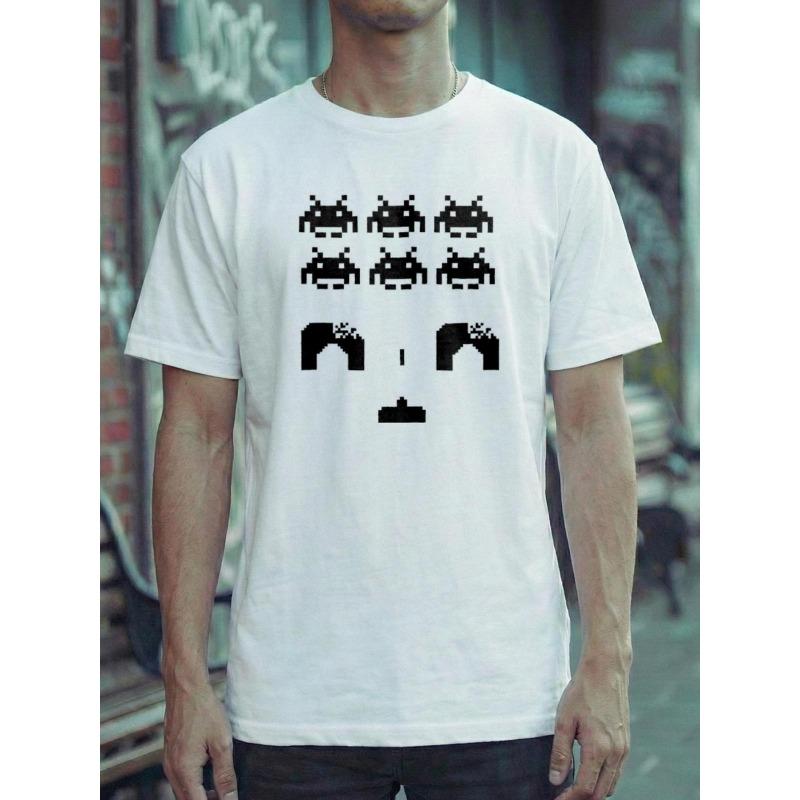 Футболка Space Invaders, Подарок ему, Подарок на день рождения, Смешная футболка, Хлопковая футболка стандартного кроя
