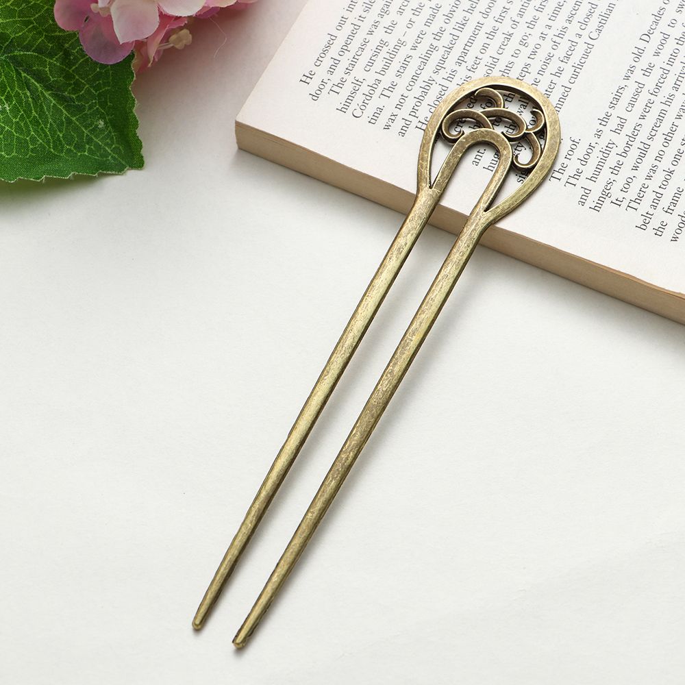Styling Tools Hair Accessories Alloy U-shaped Hairpin Hairpin  Double Wavy Flower Metal Hair Stick
