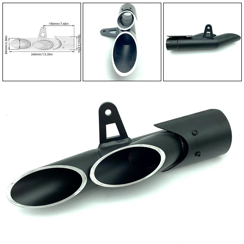 REALZION 51 мм универсальный мотоцикл двойной дымоход уличная выхлопная труба без шнуровки для Yamaha MT09 NMAX RX 570 Z900