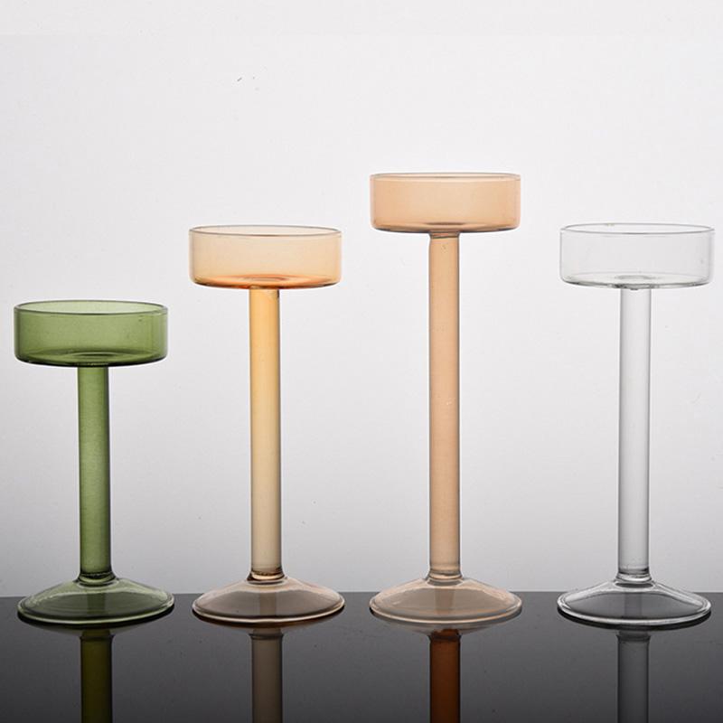 1шт романтический подсвечник в европейском стиле для свадебной вечеринки стеклянный подсвечник для домашнего декора прозрачный высокий