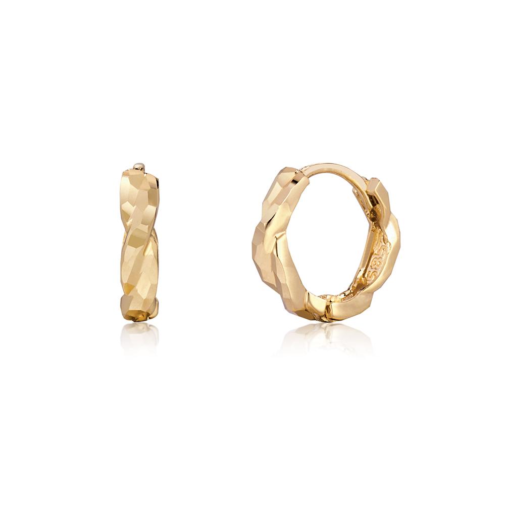 Roseedor Gem Twist One-Touch Earrings (Yg)_232100296