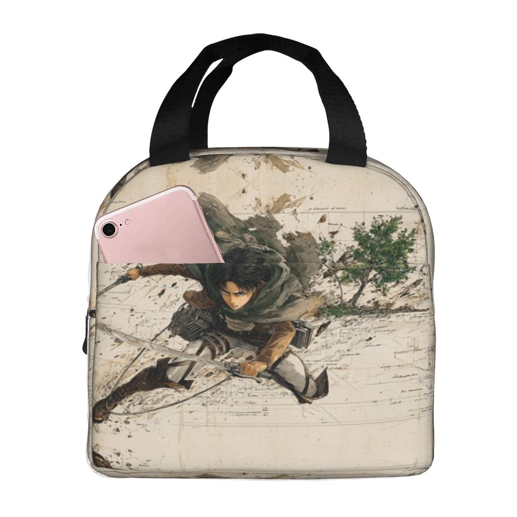 Custom Attack On Titans Portable Lunch Boxes Unisex Leakproof Manga Thermal Cooler Food Insulated Lunch Bag Office Work