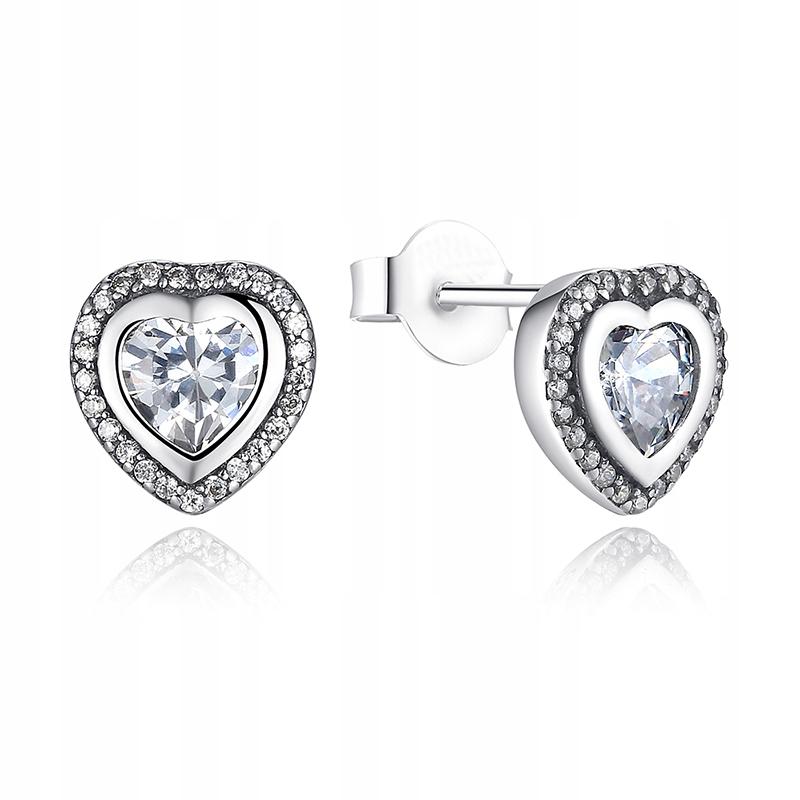 Earrings With Cubic Zirconia S925 Hearts Crystals Stud Zirconias